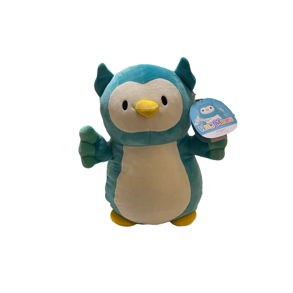 Original Squishmallow 18" Hugmees Winston the Aqua Blue Owl